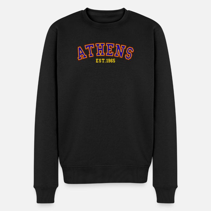 Athen Est.1965 - Männer Premium Bio Pullover - Schwarz