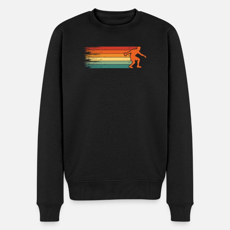 Boule rétro Pétanque Boule Joueur de Boule - Pull Premium bio Homme - noir