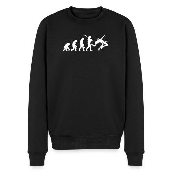 Hochsprung-Evolution-Athleten-Silhouetten-Kunst - Männer Premium Bio Pullover - Schwarz - Vorne - Nico (187cm)