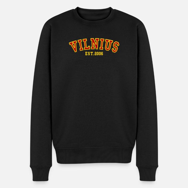 Vilnius Est. 2006 - Männer Premium Bio Pullover - Schwarz