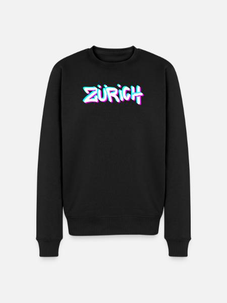 Zurich Neon Graffiti - Men's Premium Organic Jumper - black