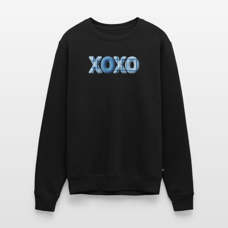 XOXO Patchwork Look mit Stoff Optik Männer Premium Bio Pullover