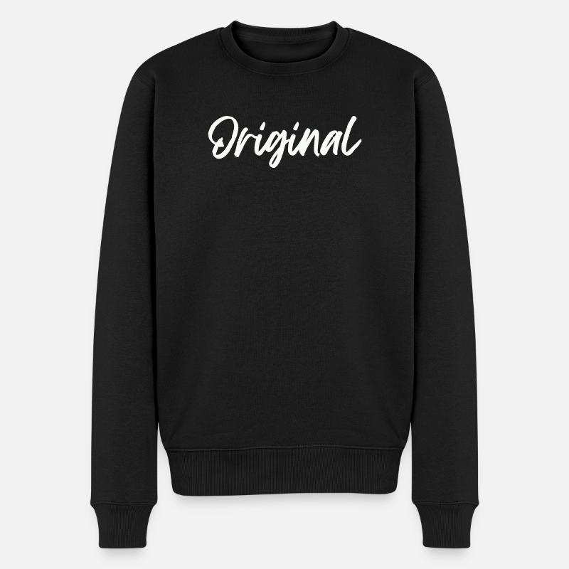 original - Männer Premium Bio Pullover - Schwarz
