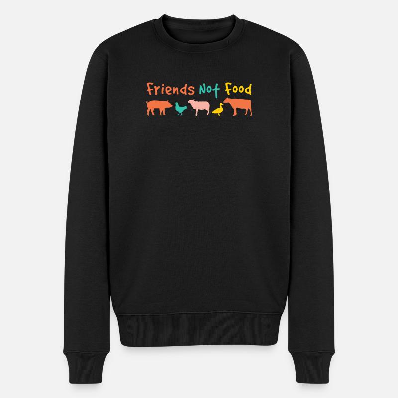 friends not food Vegan - Männer Premium Bio Pullover - Schwarz