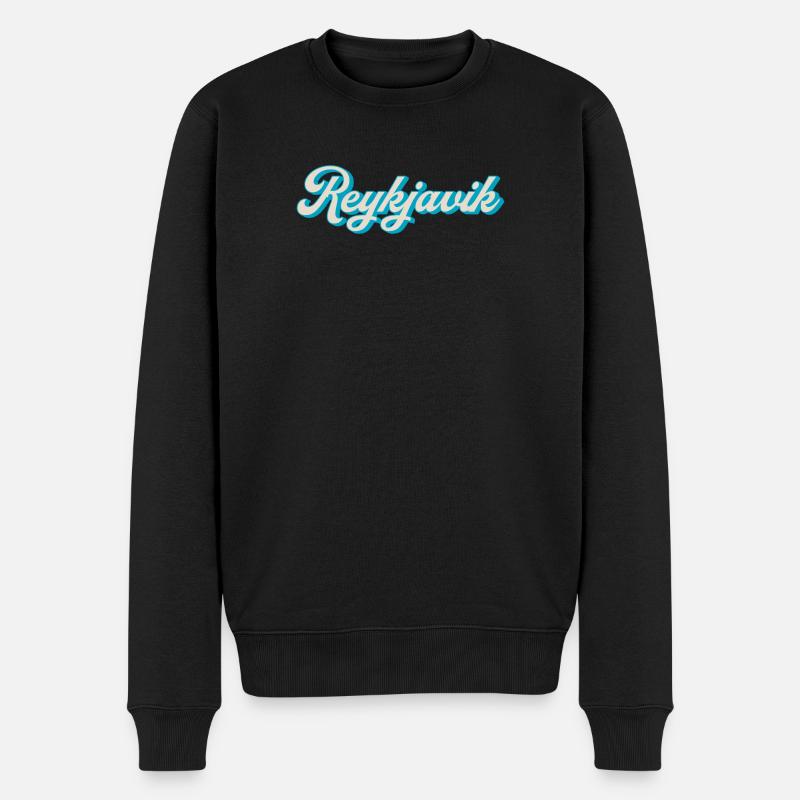 Reykjavik Neon Script - Men's Premium Organic Jumper - black