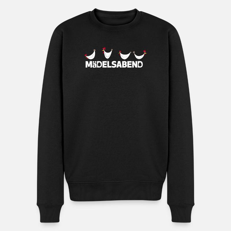 Lustige Hühner Illustration Mädelsabend - Männer Premium Bio Pullover - Schwarz
