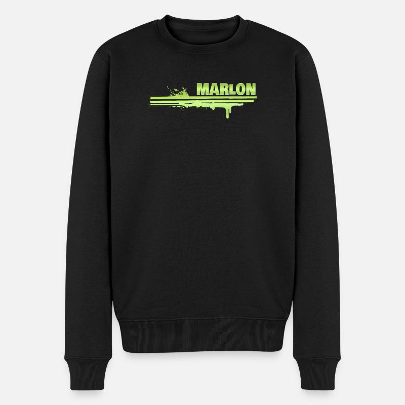 Marlon - Männer Premium Bio Pullover - Schwarz