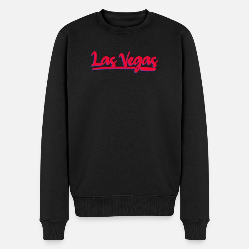 Las Vegas Neon Script - Männer Premium Bio Pullover - Schwarz
