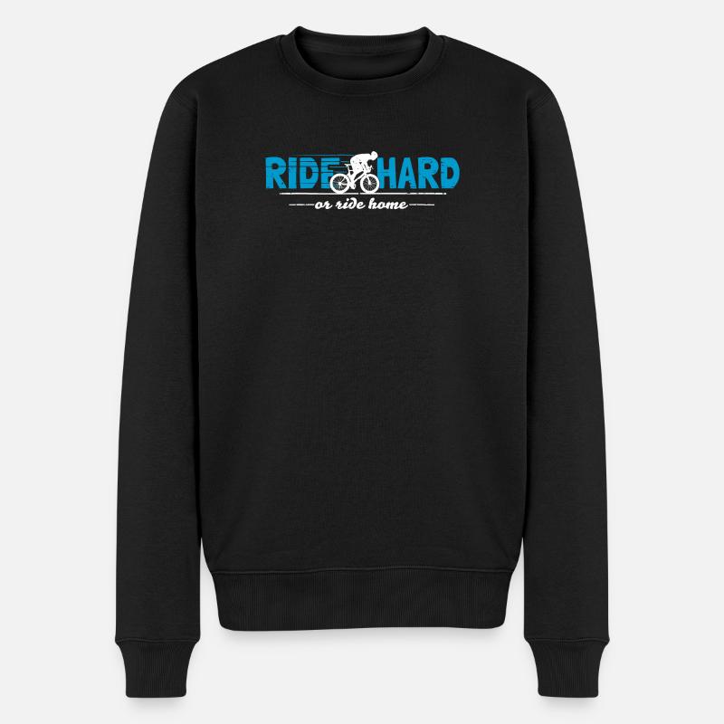 Ride Hard or Ride Home - Rennrad - Männer Premium Bio Pullover - Schwarz