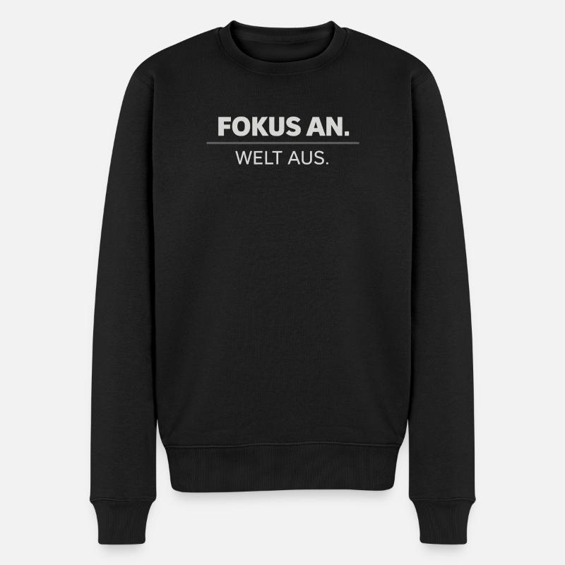  Erfolg, Fokus, Vertrauen - Männer Premium Bio Pullover - Schwarz