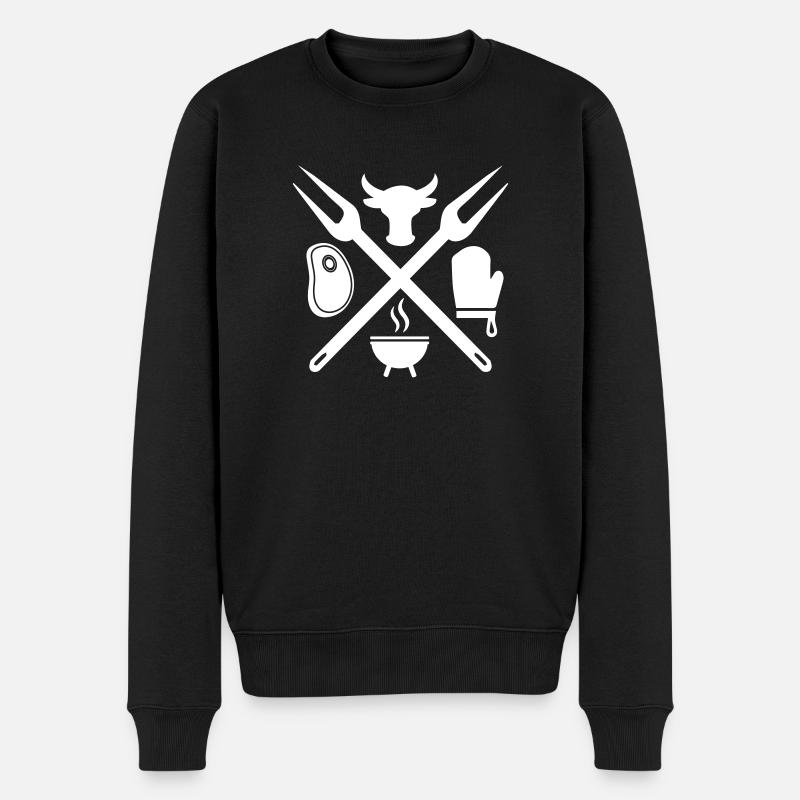 grillen - Männer Premium Bio Pullover - Schwarz