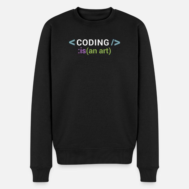 Coding is an art - Men's Premium Organic Jumper - black