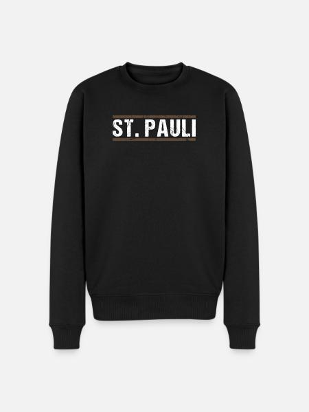 St. Pauli - Männer Premium Bio Pullover - Schwarz