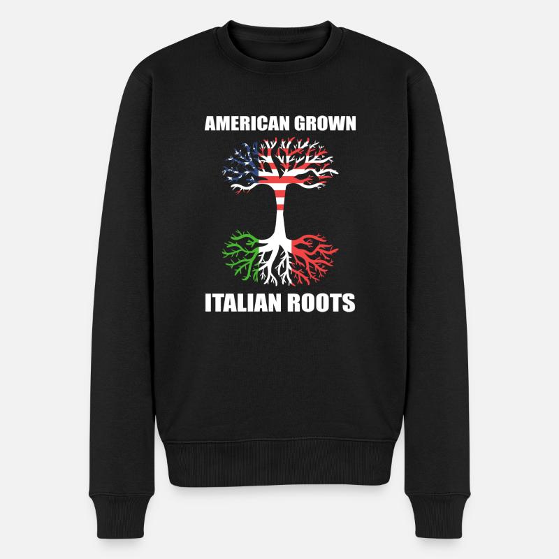 Italien - Männer Premium Bio Pullover - Schwarz