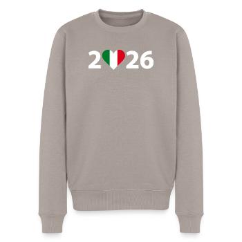 I love Italien 2026, Italien 2026 - Männer Premium Bio Pullover - Taupe - Vorne - Nico (187cm)