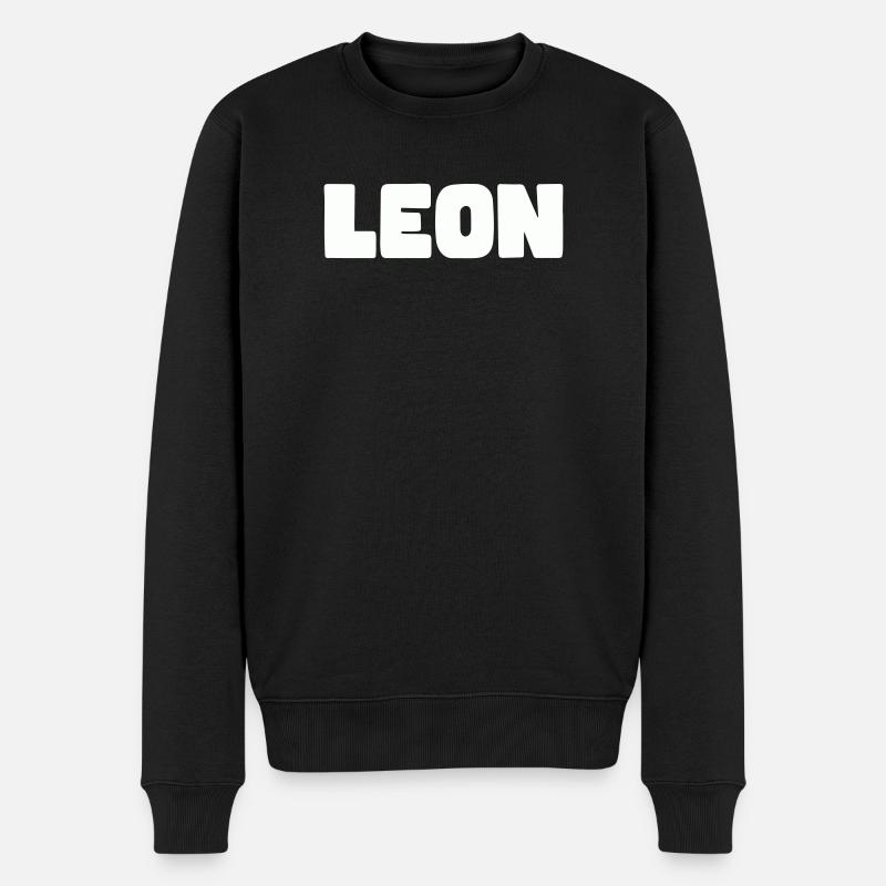 Leon Name - Männer Premium Bio Pullover - Schwarz
