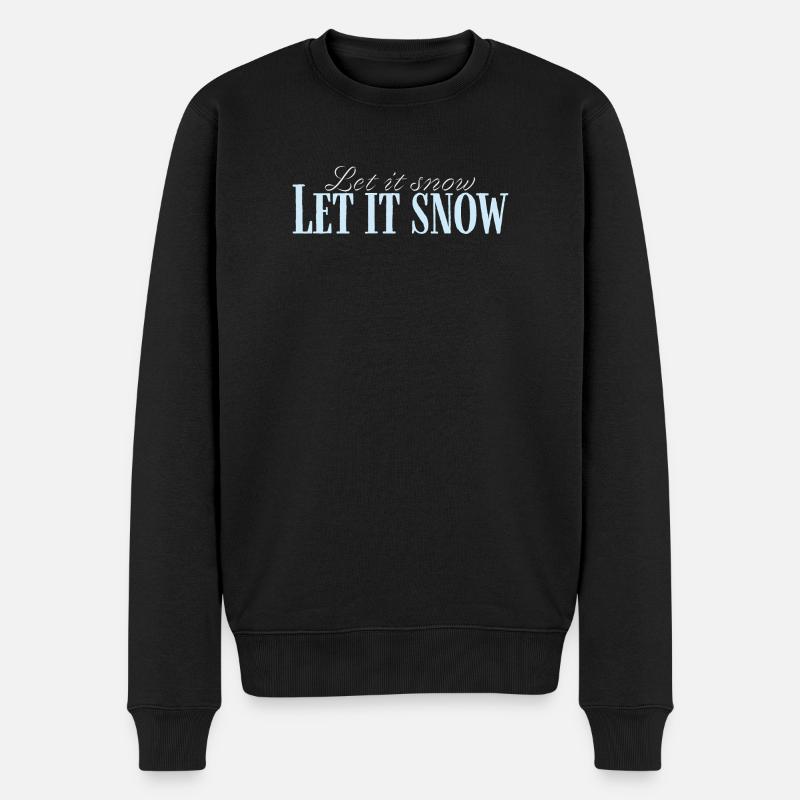 Let It Snow Script Bleu Glacé - Men's Premium Organic Jumper - black