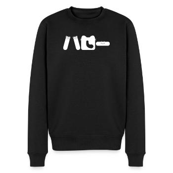 Hello Cat in Japanese - Men's Premium Organic Jumper - black - Front - Nico (187cm)