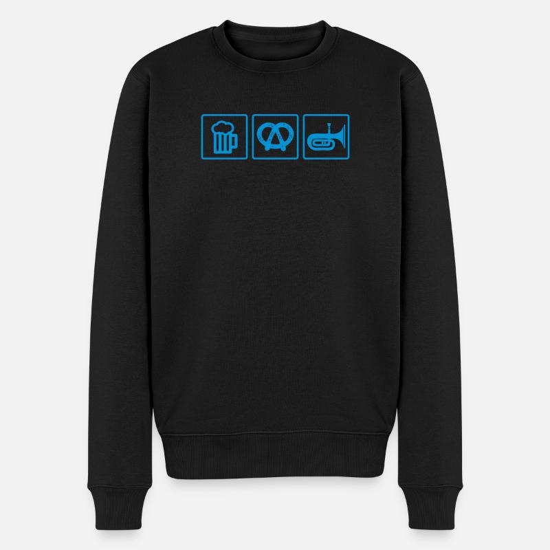 blasmusik bier - Männer Premium Bio Pullover - Schwarz
