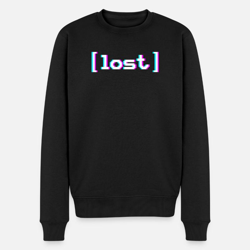 Lost Vaporwave - Männer Premium Bio Pullover - Schwarz