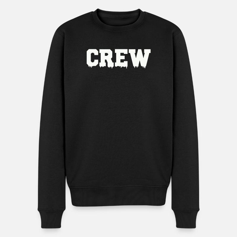 crew - Männer Premium Bio Pullover - Schwarz