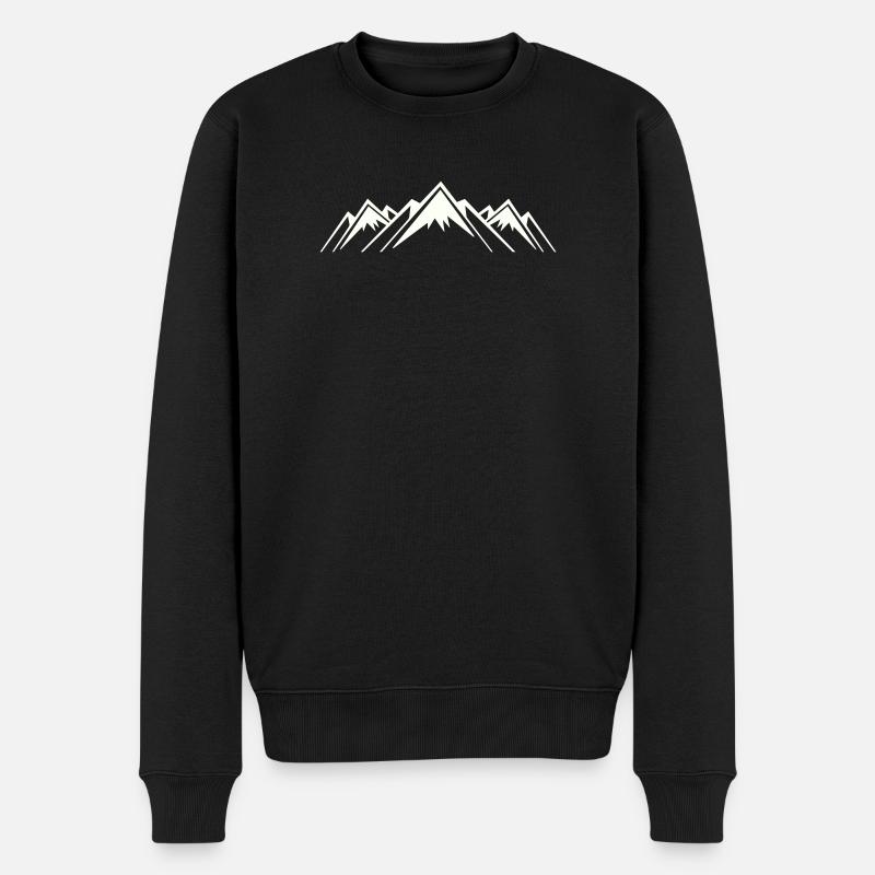 Berge Berg Mountains - Männer Premium Bio Pullover - Schwarz