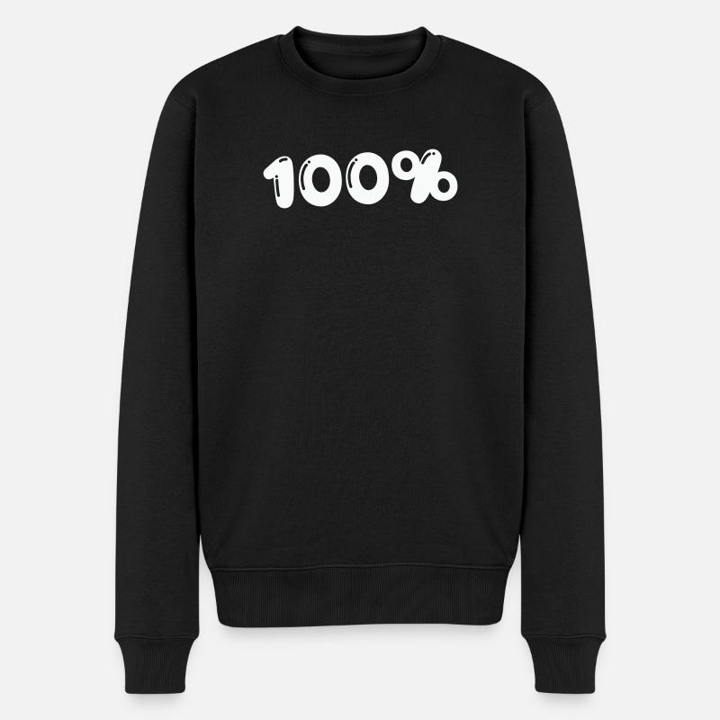 100% - Männer Premium Bio Pullover - Schwarz
