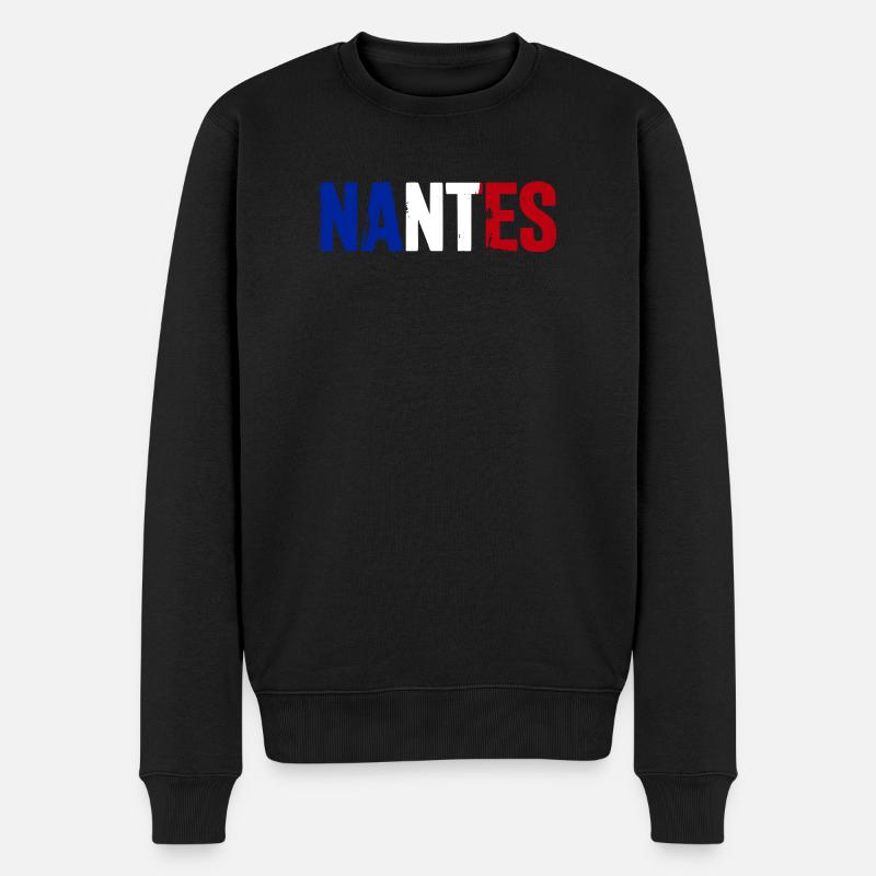 Nantes Frankreich - Männer Premium Bio Pullover - Schwarz