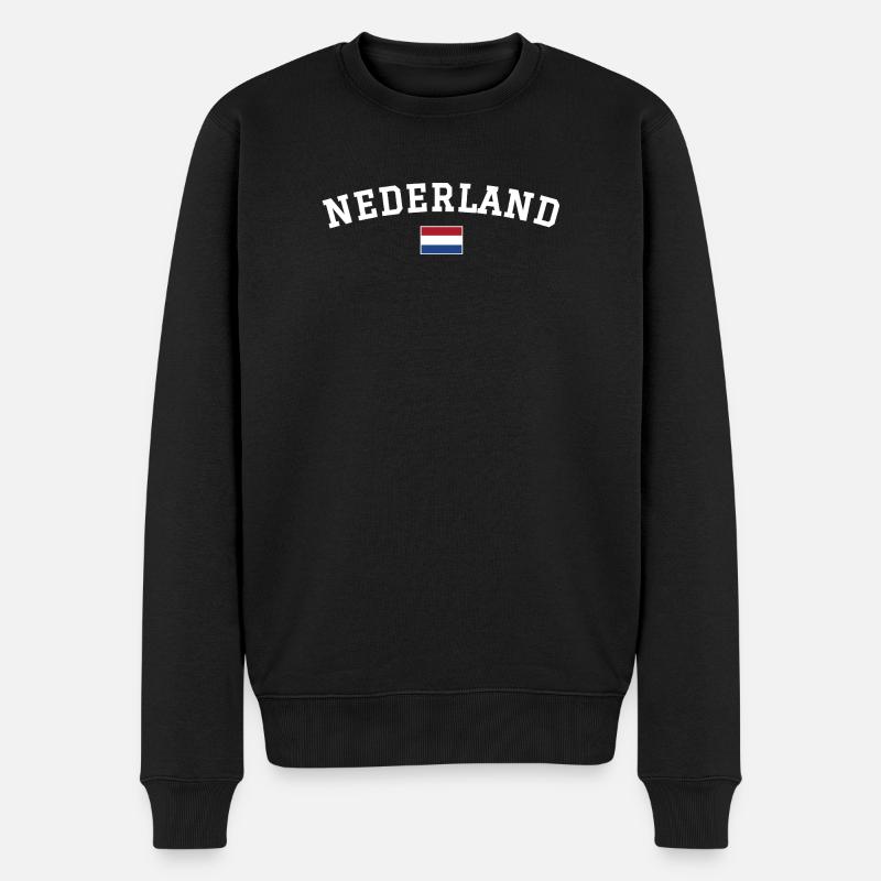 Drapeau des Pays-Bas Blanc - Pull Premium bio Homme - noir