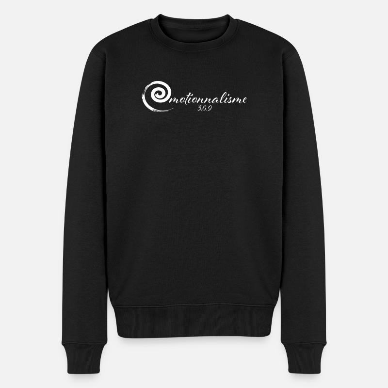 LOGO 2 EMOTIONNALISME blanc - Pull Premium bio Homme - noir