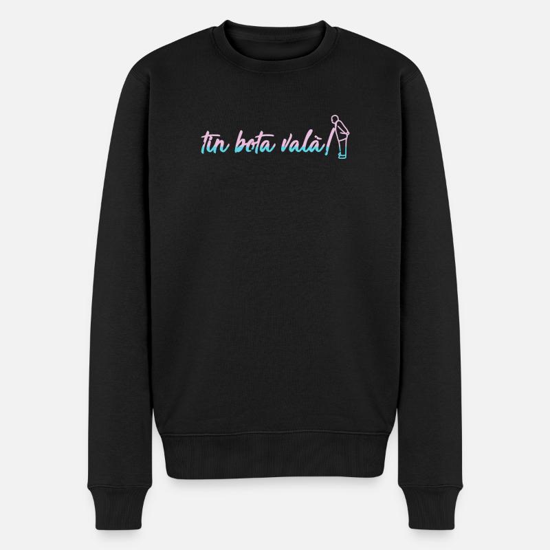 Abstrakte Grafiken in bunten Farben - Männer Premium Bio Pullover - Schwarz