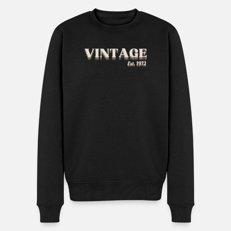 Jahrgang 1972 Retro - Männer Premium Bio Pullover - Schwarz