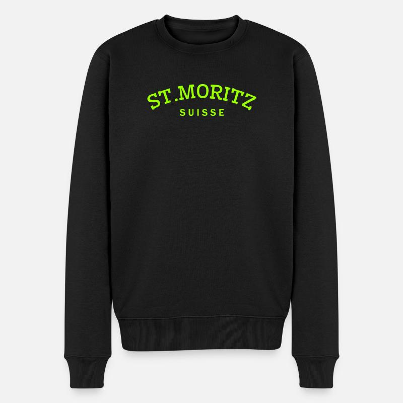 St. Moritz - Suisse - Schweiz - Swiss - Männer Premium Bio Pullover - Schwarz