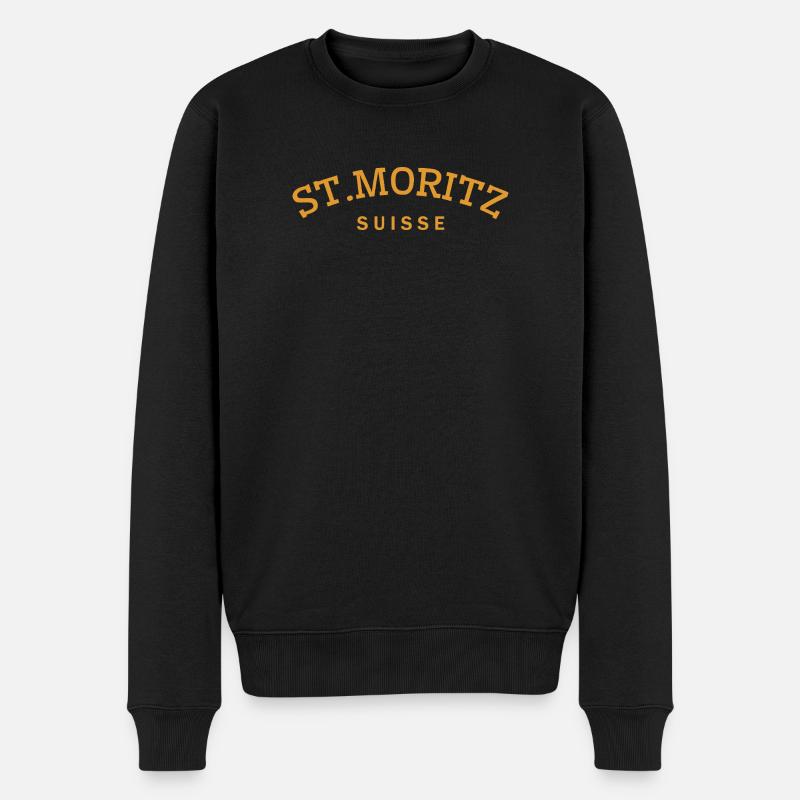 St. Moritz - Suisse - Switzerland - Swiss - Pull Premium bio Homme - noir