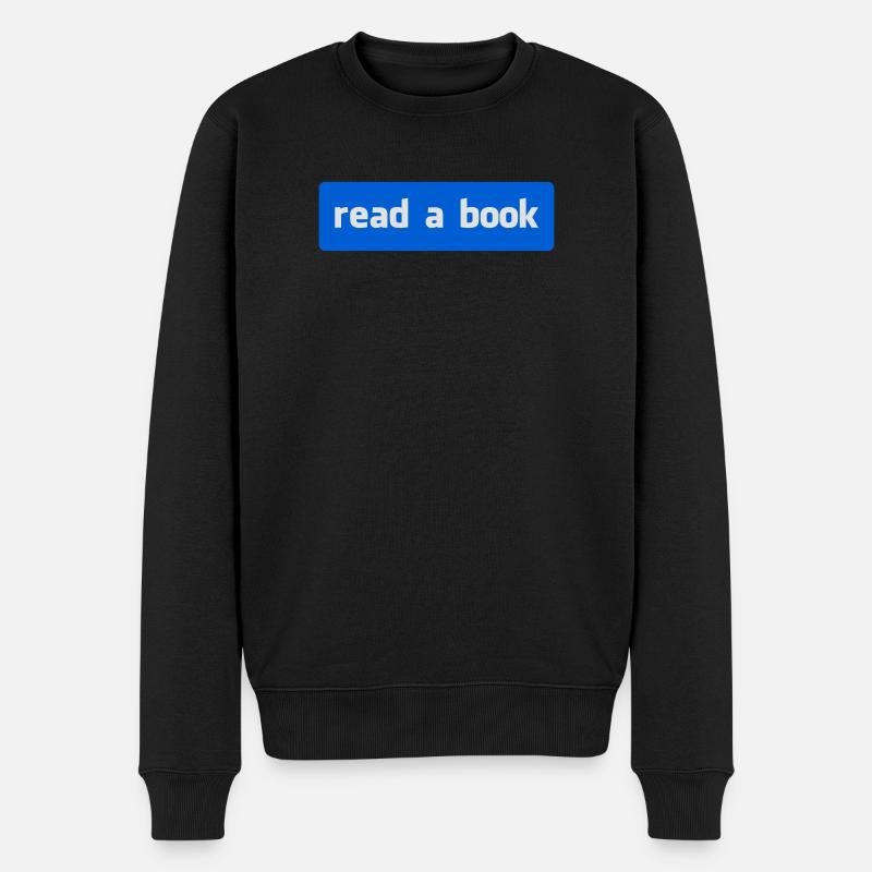 Lire un livre - Amateur de littérature - Pull Premium bio Homme - noir