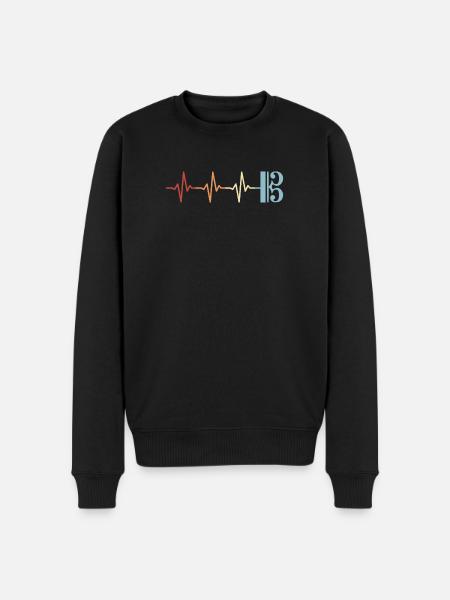 Alto clef, viola, viola, heartbeat - Men's Premium Organic Jumper - black
