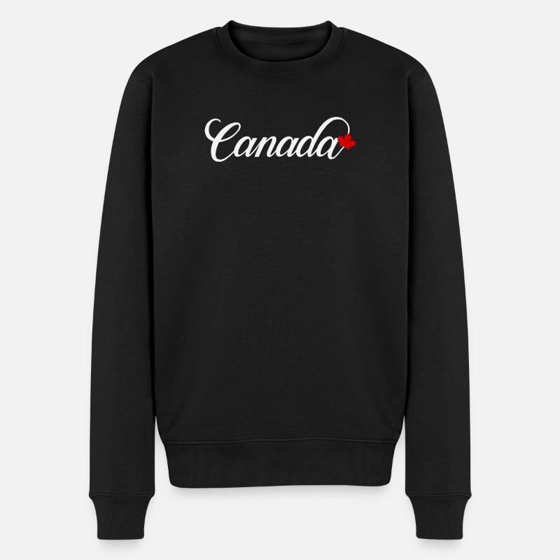 Écriture canadienne avec feuille d’érable - Pull Premium bio Homme - noir