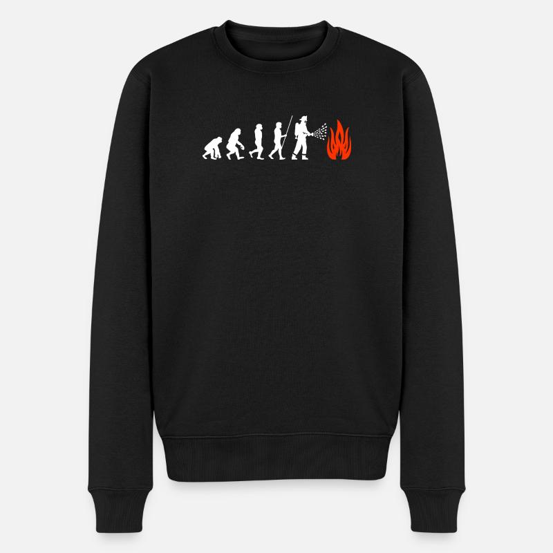Feuerwehr Evolution Feuerwehrmann - Männer Premium Bio Pullover - Schwarz