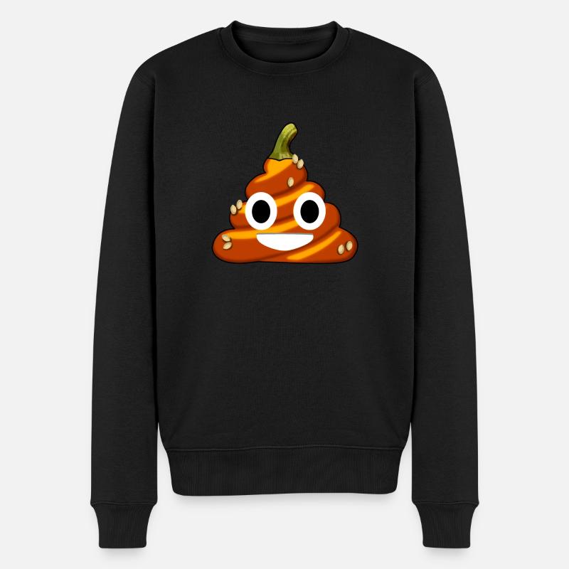 Poo potiron citrouille d'halloween - Pull Premium bio Homme - noir
