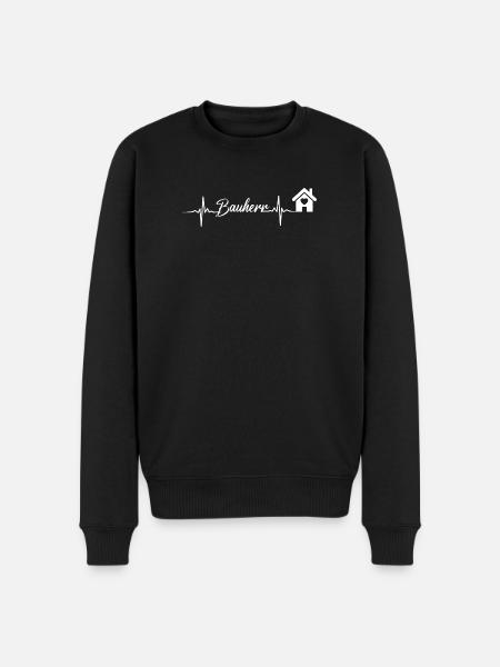 HausHerz Herzschlag Script - Männer Premium Bio Pullover - Schwarz
