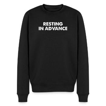 Resting in Advance - Men's Premium Organic Jumper - black - Front - Nico (187cm)