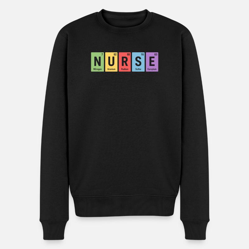 Nurse Blockdesign Elementfarben - Männer Premium Bio Pullover - Schwarz