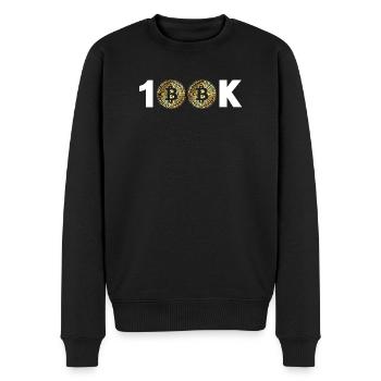 Bitcoin Bitcoin BTC 100k Cryptomonnaie - Pull Premium bio Homme - noir - Devant - Nico (187cm)