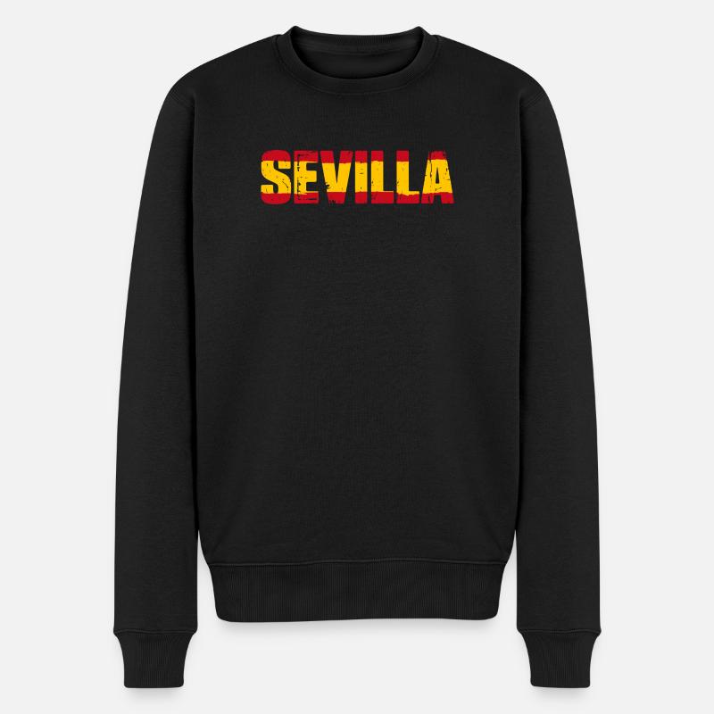 Drapeau de Séville Espagne - Pull Premium bio Homme - noir