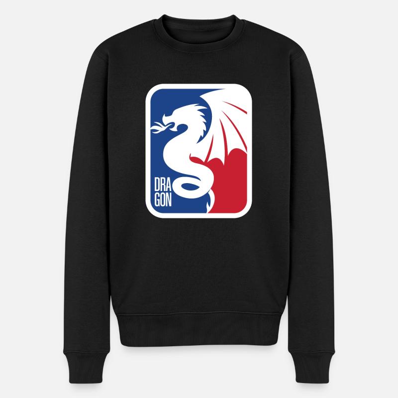 Der Drache des Feuers ist im Haus - Männer Premium Bio Pullover - Schwarz