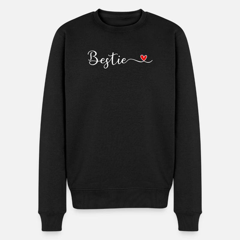 Beste Freundin - Männer Premium Bio Pullover - Schwarz