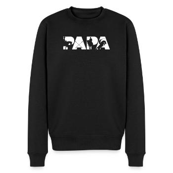 Silhouette équestre du cavalier Papa - Pull Premium bio Homme - noir - Devant - Nico (187cm)