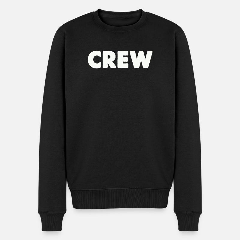 crew- - Männer Premium Bio Pullover - Schwarz
