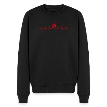 vendee coeur rythme cardiaque attachement - Pull Premium bio Homme - noir - Devant - Nico (187cm)