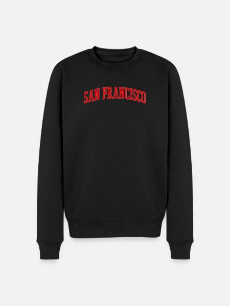 San Francisco Arch Lettering - Men's Premium Organic Jumper - black